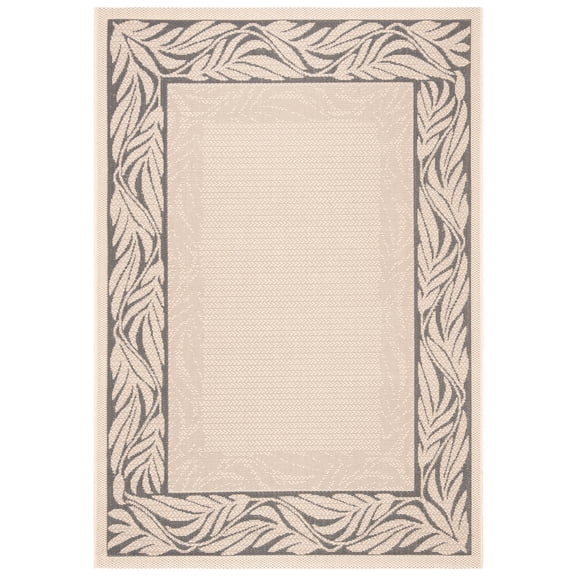 Safavieh Courtyard Micah Floral Indoor/Outdoor Area Rug, Sand/Gray, 4' x 5'7"