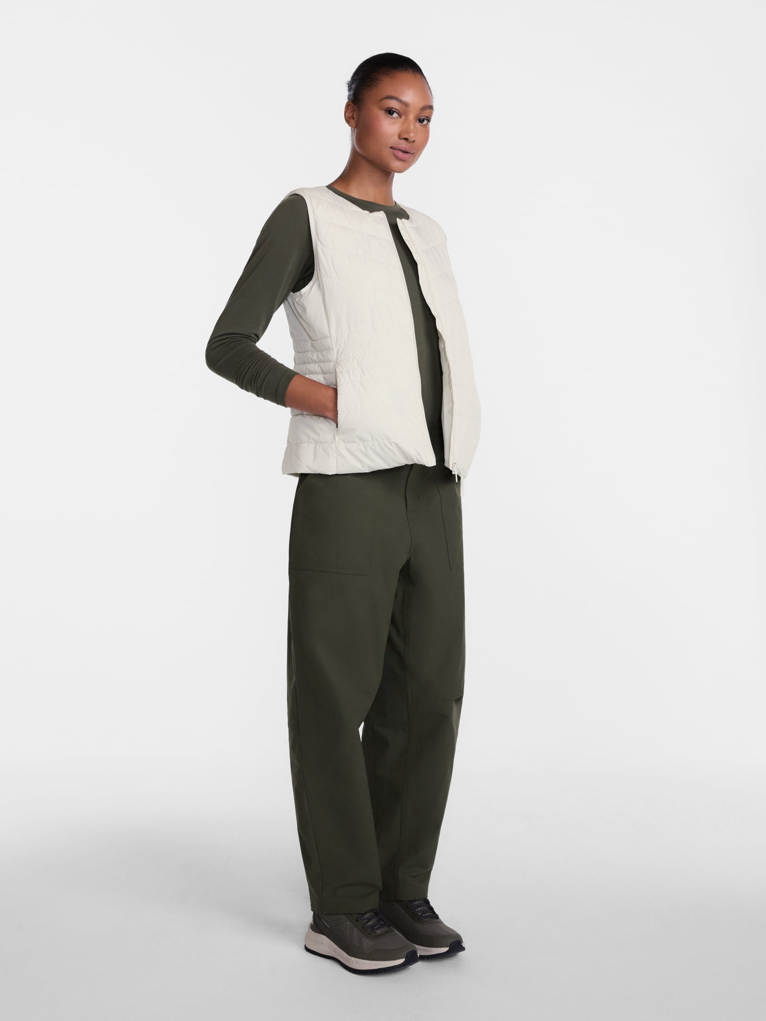 Ozark Trail Women's and Women's Plus Collarless Puffer Vest, Sizes XS-3X