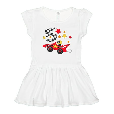 

Inktastic Happy 5th Birthday -red Racing Car Girls Toddler Dress