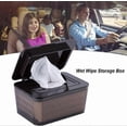 thumbnail image 4 of Wet Wipes Storage Box, Tissue Storage Box Case with Sealed Lid, Dorm Kitchen Dustproof Wipe Dispenser Holder (Brown), 4 of 4