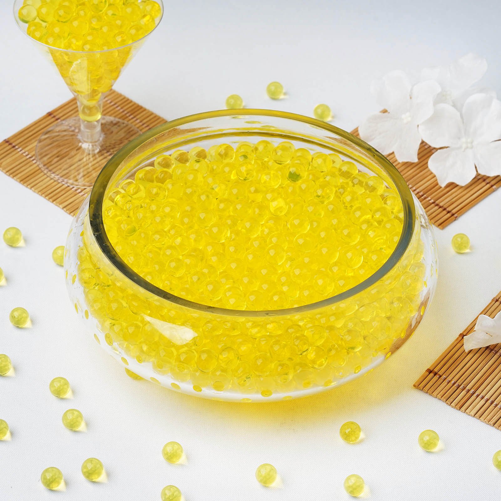 10 grams Yellow BIG Round Deco Water Beads Jelly Vase Filler Balls
