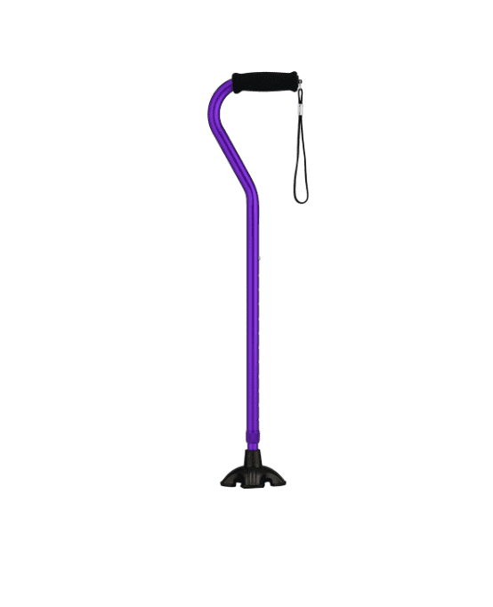 NOVA Sugarcane, Walking Cane with Quad Tip and Carrying Strap, Stand