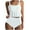 White-28, variant on DISKEBUISS Women's Sexy Bathingsuits Solid Color Tank Top with Shorts Summer Beach 2 Piece Swimsuit