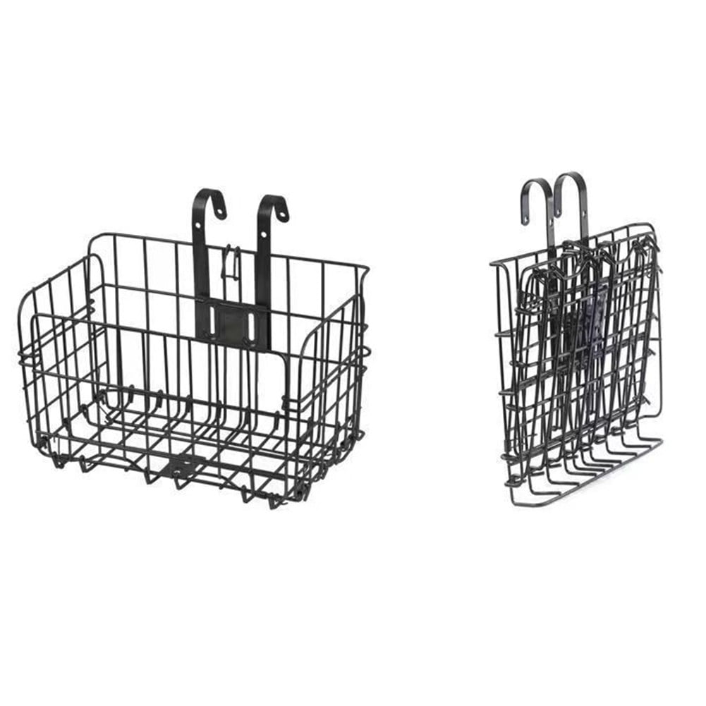 Folding Bike Basket With Hook Front Basket Rear Basket For Mountain Bike