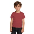 thumbnail image 2 of Huanglei Soft Kids Tee Breathable Basic Short Sleeve Shirt For Girls And Boys Comfortable Casual Round Neck Top For Children Soft Cotton Tees ,2-3 Years ,Red, 2 of 6