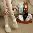 thumbnail image 2 of iHPH7 Slipper Socks Womens Fuzzy Socks Thick Crew Socks Women House Socks for Women Indoor Soft Socks Cute Fuzzy Socks Sleeping Socks Khaki One Size, 2 of 4