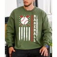 thumbnail image 2 of Patriotic Baseball Sweatshirt for Women, Men & Kids - Game Day USA Flag Sports Pullover Army Green Sweatshirt Adult Small, 2 of 7