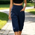 thumbnail image 5 of Luvrsol Capris for Women with Pockets Outdoor Cargo Capri Stretch Quick Dry Casual Walking Hiking Trousers S-3XL, 5 of 5