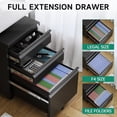 thumbnail image 5 of 3 Drawer Mobile File Cabinet with Lock, Under Desk Metal Rolling Filing Cabinets for Home Office Organizer Letters/Legal/A4 (Black- Requires Installation) (Black), 5 of 15