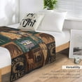 thumbnail image 5 of Rustic Moose Deer Flannel Blankets, Retro Vintage Bear Cottage Country Style Cabin Mountain Farmhouse Throw Bed Blanket for Sofa Chair Bed 40"x50", 5 of 6