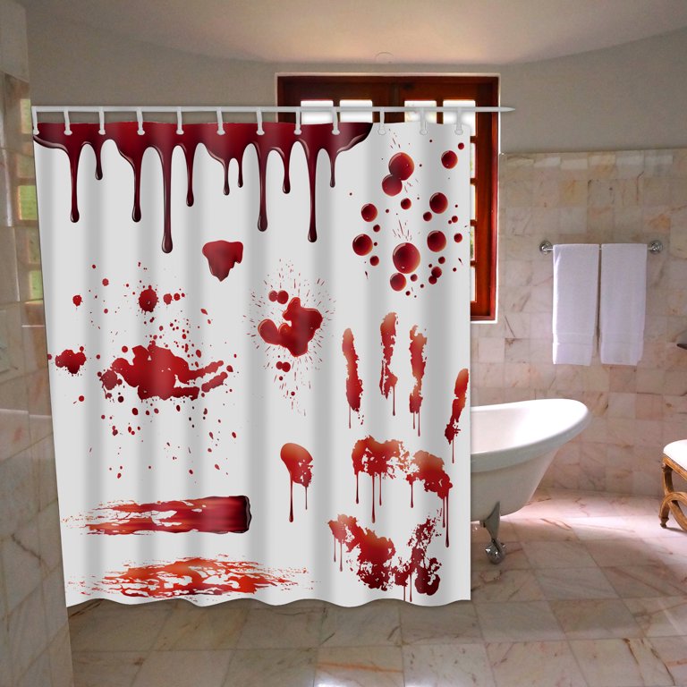 Pastel Horror Shower Curtain, 71x74 inches, Aesthetic Bathroom