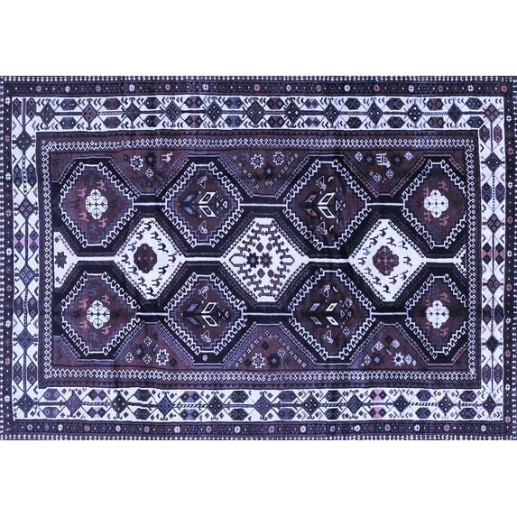 Ahgly Company Indoor Rectangle Persian Blue Traditional Area Rugs, 5' x 7'