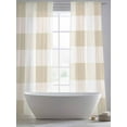 thumbnail image 5 of Beige Plaid Sheer Curtains 96 Inch Length 2 Panels Set for Living Room/Bedroom, Spring Summer Farmhouse Buffalo Checkered Curtain Sheers Drapes Rod Pocket Curtains Window Treatment Set 52''x96''x2, 5 of 7