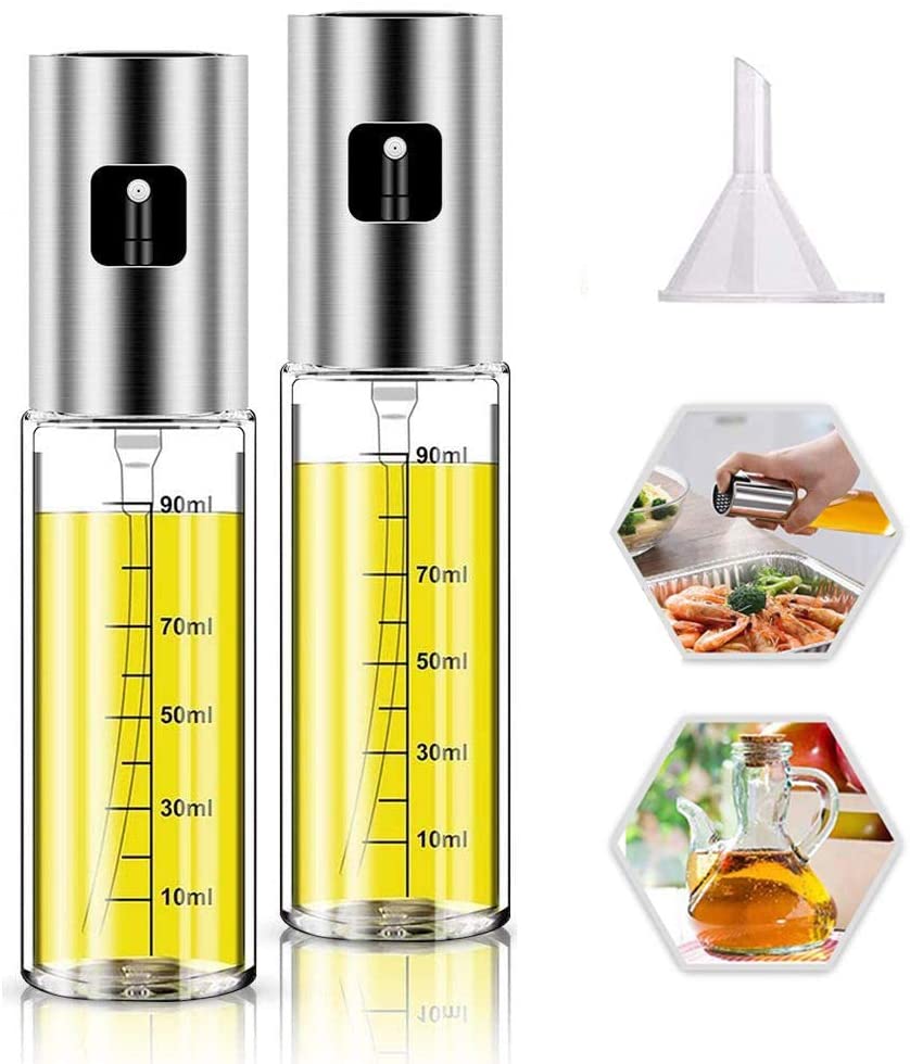 AMEOY Stainless Steel Oil Spray Bottle Olive Oil Sprayer for Kitchen BBQ Cooking