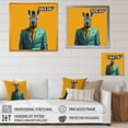 thumbnail image 4 of Designart "Zebra in Yellow and Blue Suits" Animals Wall Art - Modern Yellow Zebra Fashion Bedroom Canvas Wall Art, 4 of 6