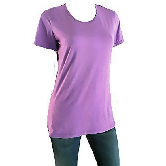 32 Degrees Weatherproof Womens Cool Tee Short Sleeve H.DP Lavender Size L