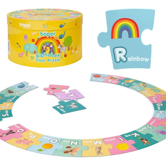 Boppi: Casse-Tête de Sol Alphabet Rond - Casse-Tête de 26 Pcs
