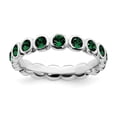 thumbnail image 1 of Solid 925 Sterling Silver Stackable May Swarovski CZ Cubic Zirconia Ring Eternity Band Size 10, 1 of 6
