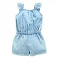 thumbnail image 3 of CLEARANCE!Factory Price Kid Toddler Girl Romper Sleeveless Bodysuit Denim Overalls Bow Jumpsuit Ruffled One Piece 0-5Y, 3 of 6