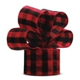 thumbnail image 2 of Advancent Cinta de borde con cable de Navidad, tela de arpillera a cuadros, decoración de ambiente de Navidad, caja de regalo para fiesta de Kits de decoración para fiestas negro rojo 5m, 2 of 6