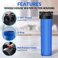 thumbnail image 6 of Whole House Water Filter System, SimPure 20-Inch Water Filtration for City Water, Well Water, Rainwater, 4.5" x 20", Blue, 6 of 7