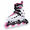 White & Pink-Medium - Big Kid (1-4 US), variant on Inline Skates For And 4 Sizes Adjustable Roller With Full Light Up Wheels Women Men Durable Outer Shell 4-12 Adults