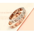 thumbnail image 2 of Titanium Steel Couple Rings with Roman Numeral and Diamond Accent Matching Bands His and Hers Anniversary Rings 4MM, 2 of 5