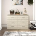 thumbnail image 2 of GALANO Adult 6-Drawer Dresser, Travertine Finish, Bedroom Storage, 2 of 11