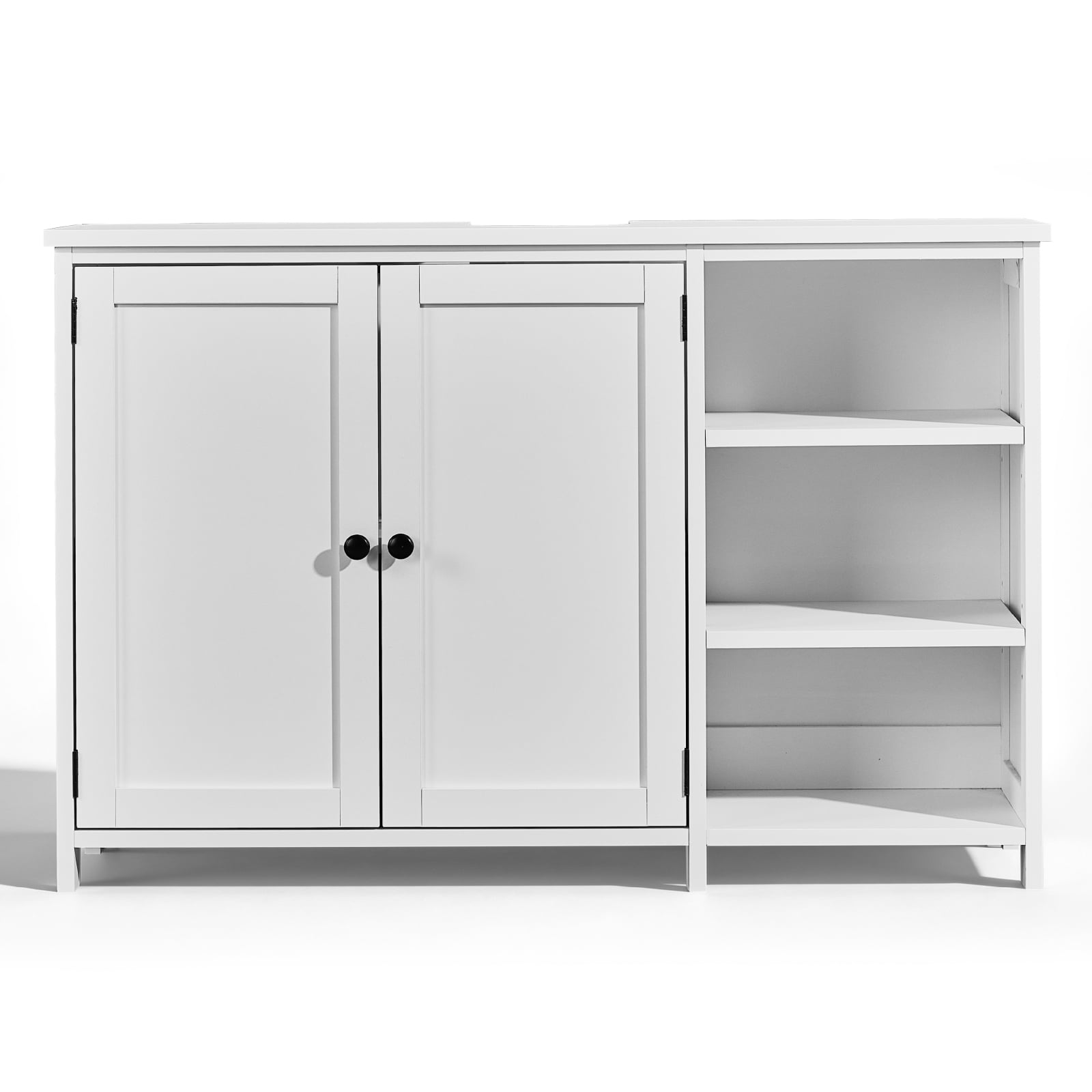 Ktaxon Bathroom Vanity Under Sink Pedestal with Two Doors and Three Adjustable - height Shelves, White