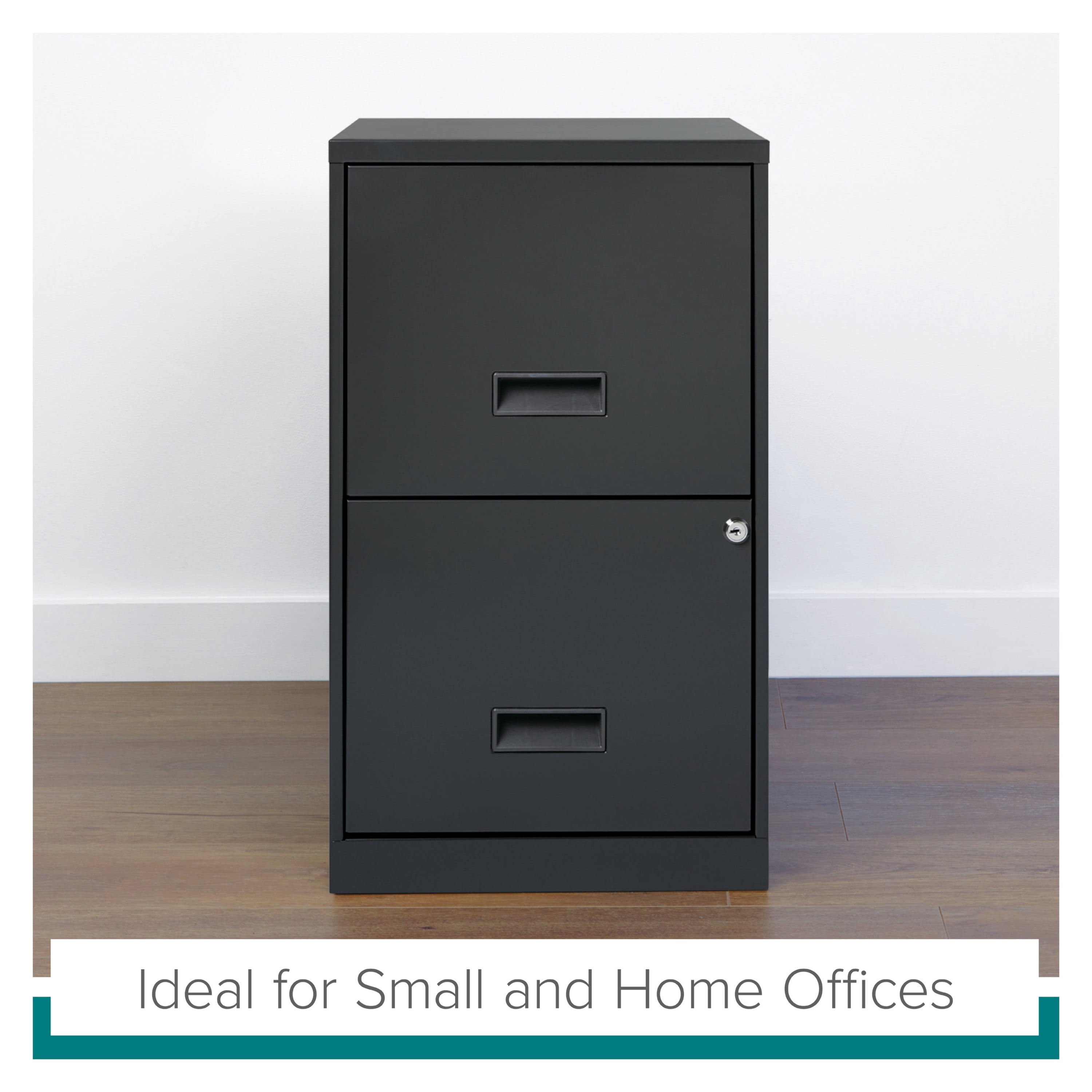Space Solutions 18" Deep 2 Drawer Letter Width Vertical File Cabinet, Charcoal