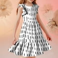 thumbnail image 5 of Juslio Girl Dresses Casual Ruffle Sleeve Round Neck Summer Beach A-line Knee Length White Sundress, 5 of 8