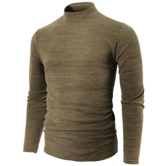 H2H Men's Casual Slim Fit Basic Tops Knitted Thermal Turtleneck Pullover Sweater (KMTTL0412)