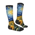 thumbnail image 3 of Fotbe Starry Sky Sunflower print Women's Men's Novelty Crew Socks Cotton Socks Knee High Socks for Walking,Running,Nurses,Pregnancy, 3 of 8