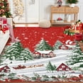thumbnail image 2 of Christmas Area Rug, Red Green Snowflake Tree Rugs Washable Throw Runner Rugs Carpet for for Living Room Kitchen Dining Room Nursery Kids Room Office, 2 of 13
