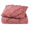 thumbnail image 6 of Nestl 2 Piece Pinch Pleated Pintuck Duvet Cover Set with Shams, Soft Microfiber,Button Closure Bedding Set, Twin - Mauve, 6 of 9