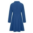 thumbnail image 4 of Women Double Breasted Elegant Slim Fit - Lapel Long Sleeves Casual Work Events Blazer Dresses Blue S, 4 of 8