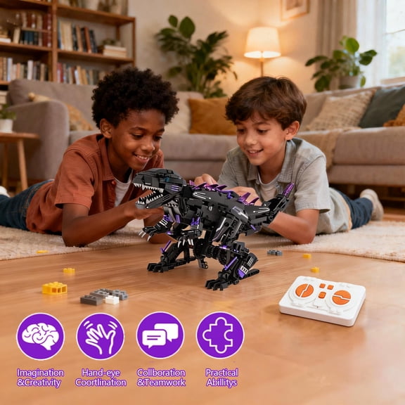 5-in-1 Transformable Robot Dinosaur Building Set STEM App Remote 8