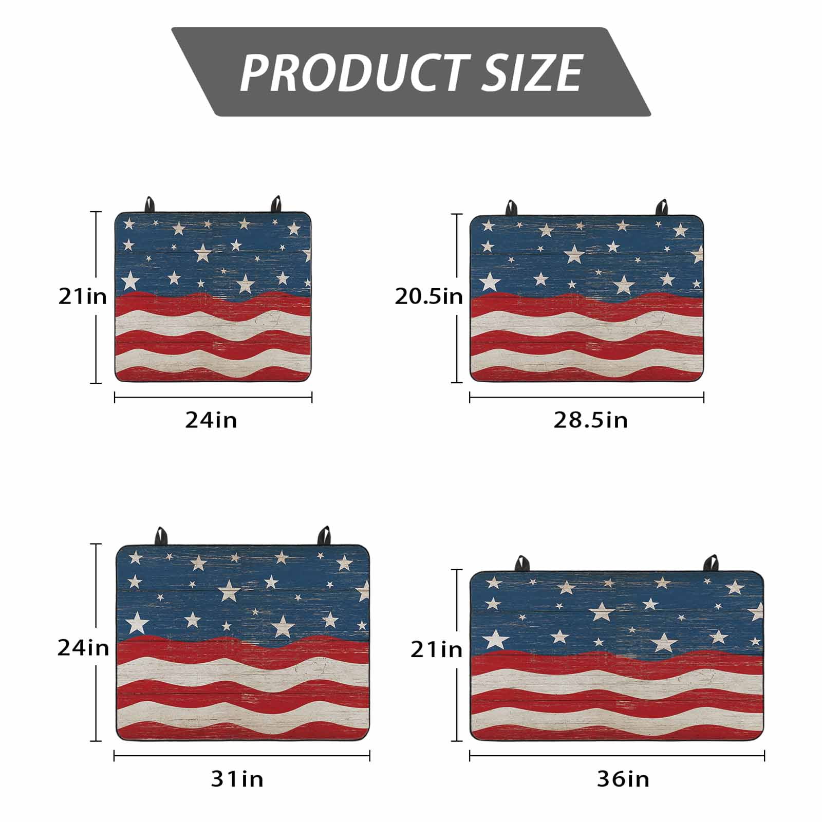 4th of July Stove Top Cover for Electric Stove, Heat-proof & Non Slip Glass Top Stove Cover Protector, American Flag Star on Wood Independence Day Kitchen Flat Cooktop Rubber Mat 24x21 Inches
