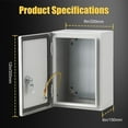 thumbnail image 3 of Luku NEMA Steel Enclosure, 12x8x6 NEMA 4X Steel Electrical Box, IP66 Waterproof & Dustproof, Electrical Junction Box for Outdoor/Indoor, with Mounting Plate, 3 of 7