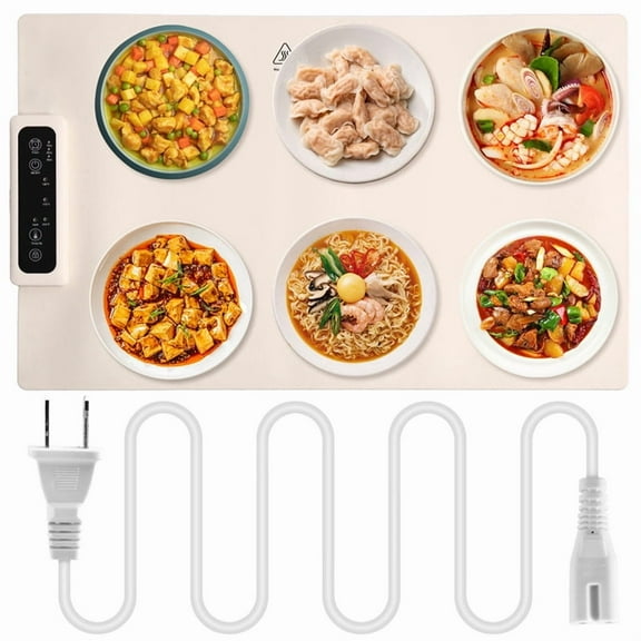 Food Warming Tray Mat Electric Roll Up Plate Warmer to Keep Food Warm & Hot with Adjustable Heat Level Temperature(US)