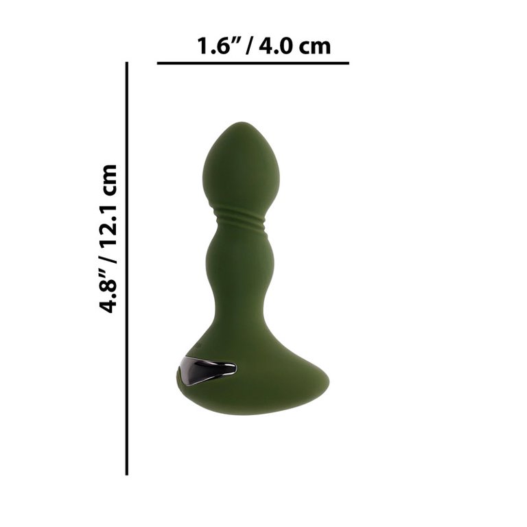 Evolved Lieutenant Vibrating Silicone Anal Plug, Green