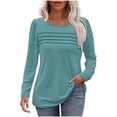 thumbnail image 2 of biudgviw Fall Tops for Women Crew Neck Casual T Shirts Long Sleeve Solid Color Comfortable Blouses Fall Outfits, 2 of 6