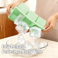 thumbnail image 5 of Silicone Ice Cube Tray with Lid 8-Cavity Reinforced Steel Frame Ice Cube Trays Easy Release BPA-Free Makes 3 Large Square & 5 Small Rectangular Ice Trays for Cocktails Whiskey Coffee,Green, 5 of 7