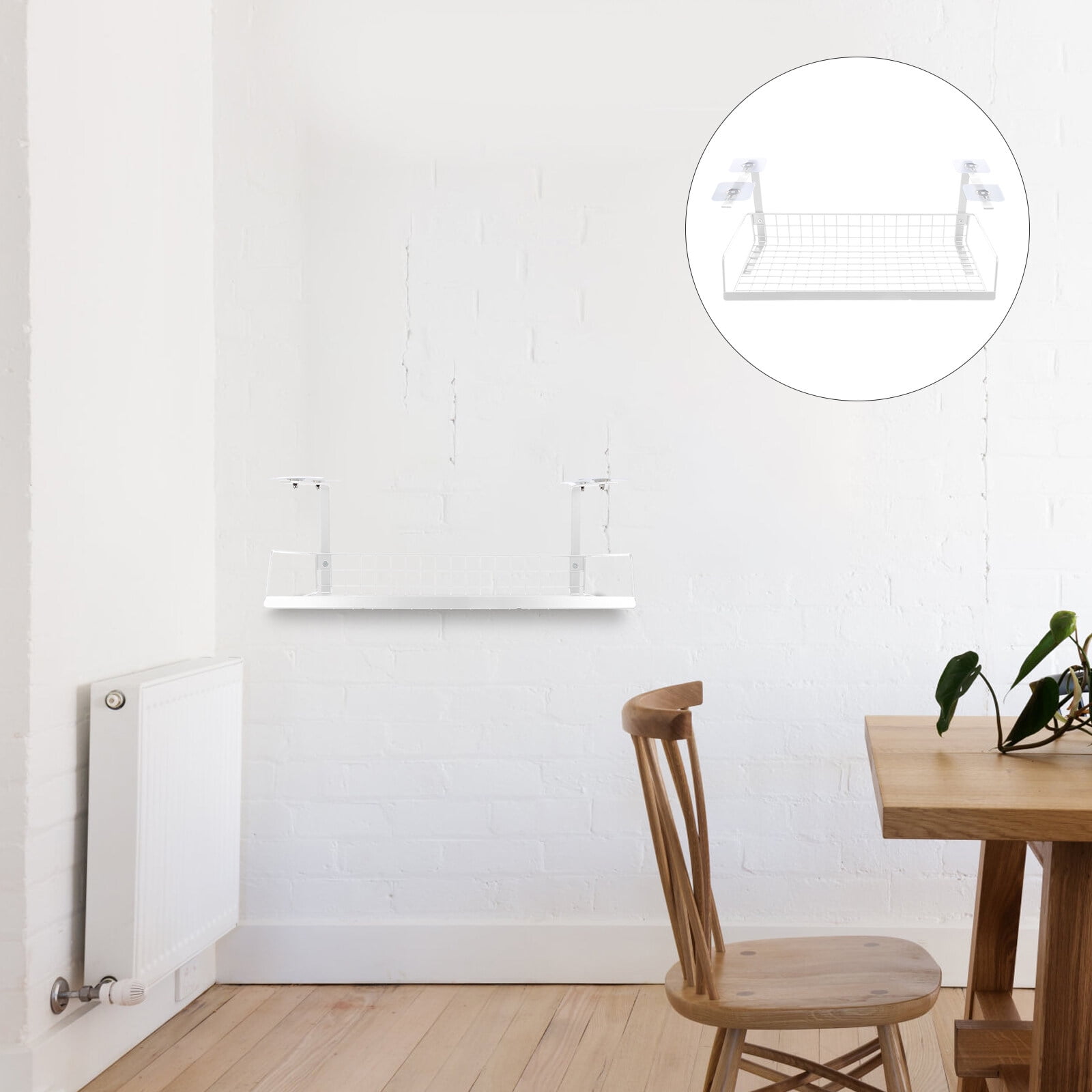 LITINKIMI White Under Desk Cable Organizer Rack for Home Use Wire Holder and Power Supply Management