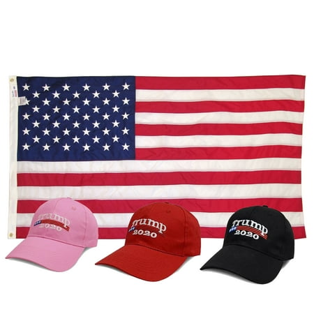 American Bundle Trump 2020 President Make America Great Again MAGA Baseball Cap Hat Keep America Great Again Mens Womens Hat - Black + 3 x 5 American (Best Way To Make Money Black Flag)