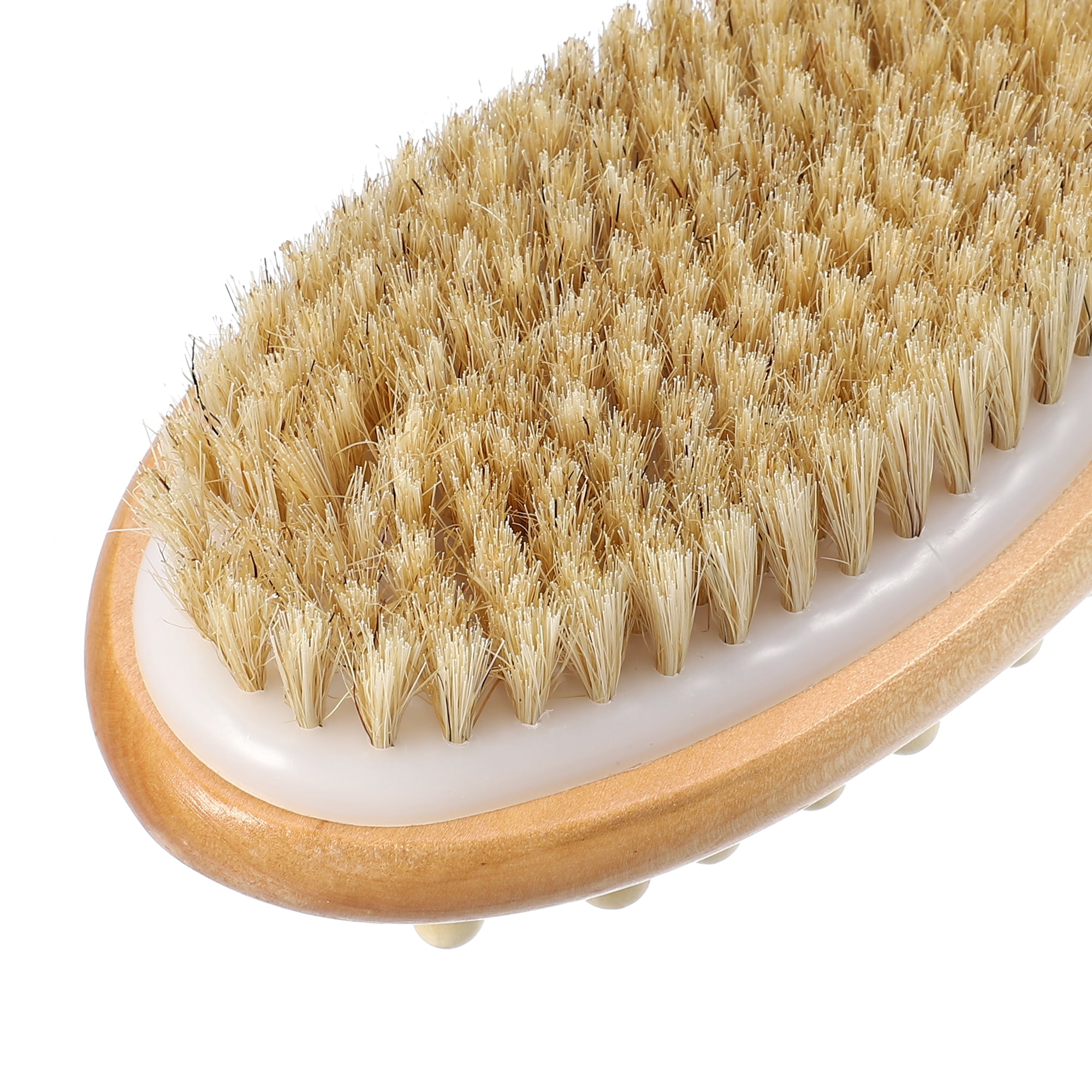 Unique Bargains Double Sided Bath Brush Back Scrubber Wood for Shower Brown 14.6 Inches