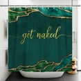 thumbnail image 3 of Mizhona Green Marble Shower Curtain Get Naked for Bathroom Waterproof Polyester Abstract with Hooks 47"x64", 3 of 6