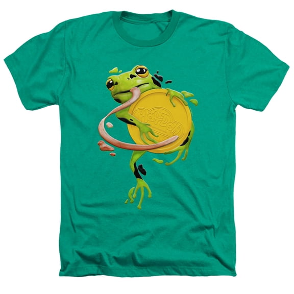 Play Doh Frog Hugging Play Doh Lid Adult Heather T-Shirt Kelly Green