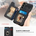 thumbnail image 5 of SaniMore for Samsung Galaxy S21 FE Wallet Case, [RFID Blocking] Elastic Card Slot Vehicle Magnetic PU Leather Ring Holder & Lanyard Stand Money Pocket Cover for Samsung S21 FE 5G, Black, 5 of 12