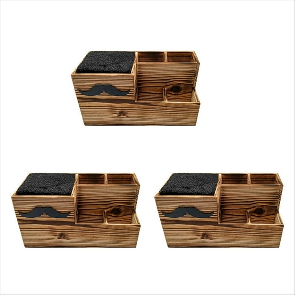 3X Caja de Herramientas de Peluquería Madera del Salón de Pelo Shear Titular de Tijera de Corte Rack de Almacenamiento de Contenedores Barber Herramientas Holder